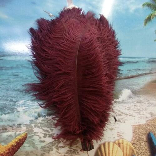 Gorgeous 100 pcs Pretty Wine red "thick stem" male ostrich feathers 26-28inches / 65-70cm Wedding Birthday Christmas Decoration