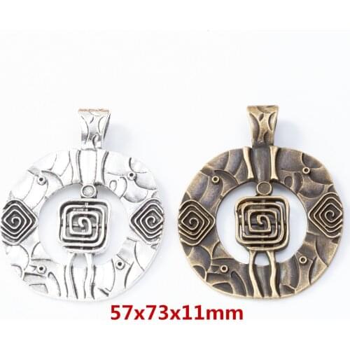 2pcs Round zinc alloy charms pendant suitable for DIY Bracelet Necklace metal jewelry accessories 8280