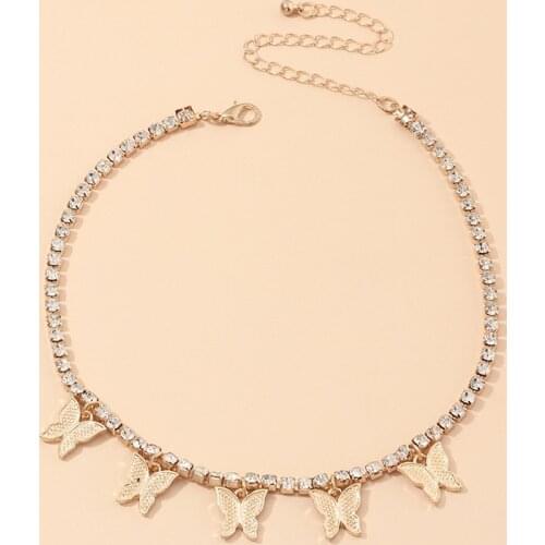 2020 Wholesale European American Jewelry Super Fairy Ins Style Clavicle Chain Necklace Simple Single Layer Butterfly Necklace