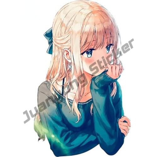Anime Girl Car Sticker Fashion Decal Car Door Protector Vinyl Phone Bumper Guitar Waterproof Scratch-Proof Exterior KK13x8cm