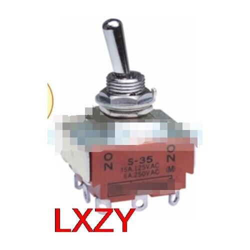 Free Shipping 2Pcs/Lot S35 S-35 15a 125vac Self-Reset Two-on Shake Head Rocker Switch