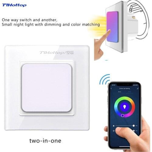Wireless Images Of RGB Lights Intelligent Switch Wall Small Night Light Wifi Intelligent Switch