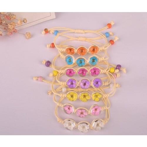 Handmade Bangles 3 Glass Ball Flower Bracelet for Women Crystal Boho Jewelry Beads Bohemian Fashion Colour Gift DIY Luxury Lover