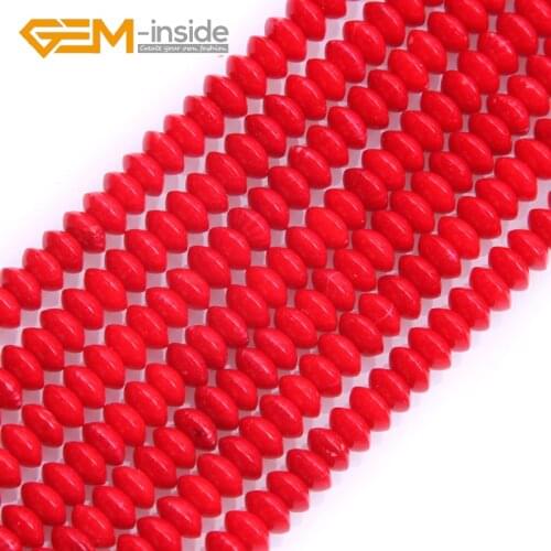 3x5mm 4x6mm Rondelle Shape Coral Beads Natural Spacer Stone Beads Loose Bead For Jewelry Making Bracelet Necklace Strand 15" DIY