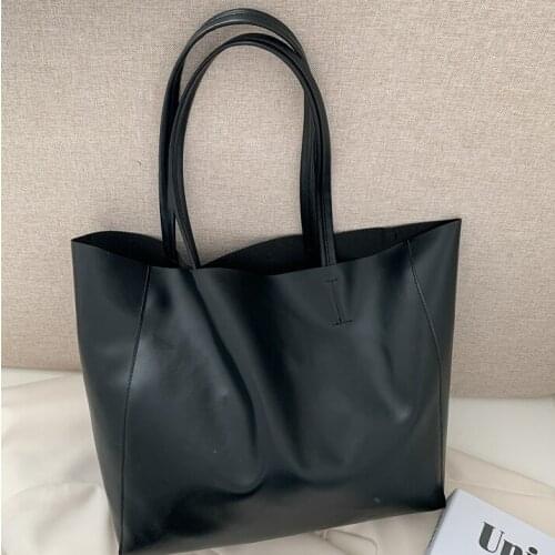 Black Fashion 2021 New Large Capacity Bag Female Tote Bag Versatile One Shoulder Hand Bag Shopping Bag Malls Supermarkets