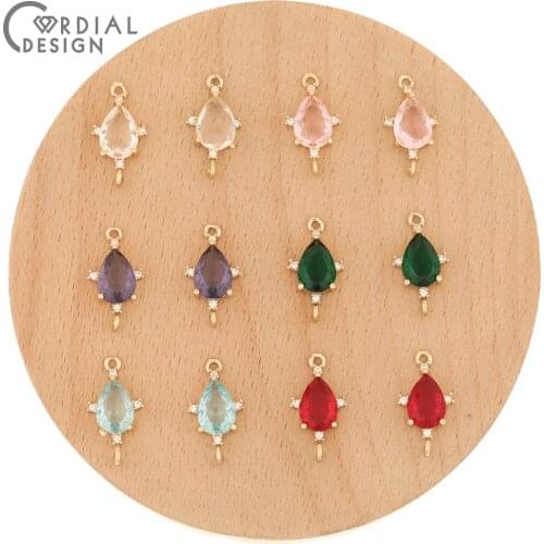 Cordial Design 100Pcs 10*20MM Jewelry Accessories/CZ Charms/Hand Made/Earring Findings/DIY Making/Crystal Connector For Bracelet