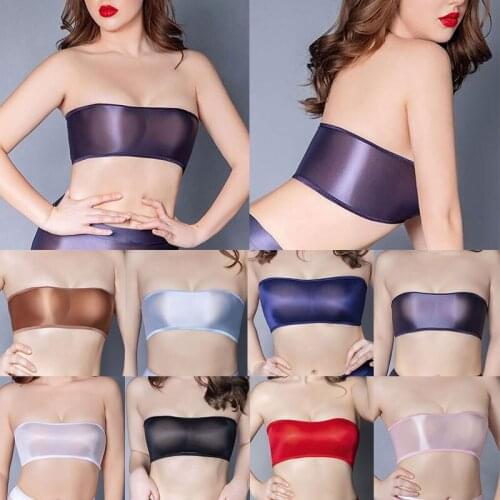 Double Layers Plus Size Strapless Stretchy Soft Strapless Bra Solid Bandeau Tube Removable Padded Top Boob Crop Top Solid