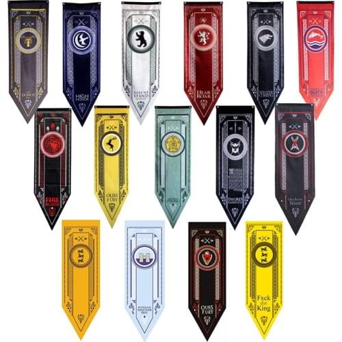 Home Decor Flags Polyester House Decoration Banners XS-L 4 sizes VIP Dragon Wolf Lion Kraken Raven Bear Buck