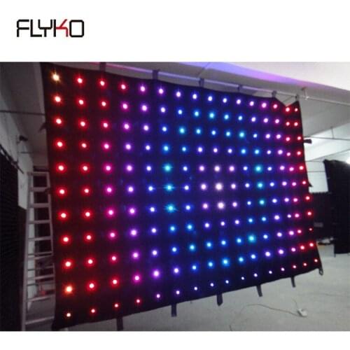 Flyko best effect P18cm 2*4m flashlight soft display full color led video curtain bar wall
