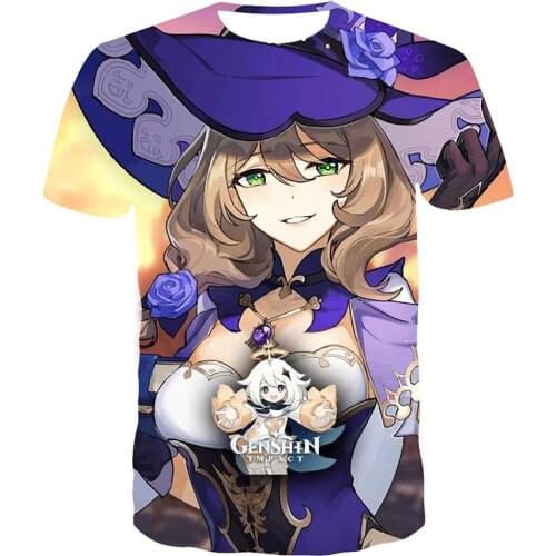 Anime Game 3D Genshin Impact T-Shirt Men Women Summer Short Sleeve Casual Breathable Tees Tops Teenager Girls Cool Style T Shirt