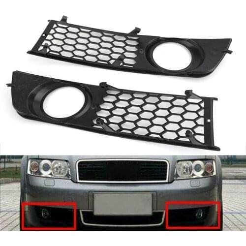 Topteng 1Pair Front Bumper Fog Light Cover Grille Grill Honeycomb For AUDI A4 B6 2001-2005 Fog Light Grille Cover Car Parts