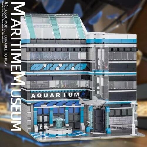 Aquarium Building Blocks Street view Oceanarium Bricks Modle Bricks Maritime Museum MOC Toys For Kid Birthday Gifts Home Decor