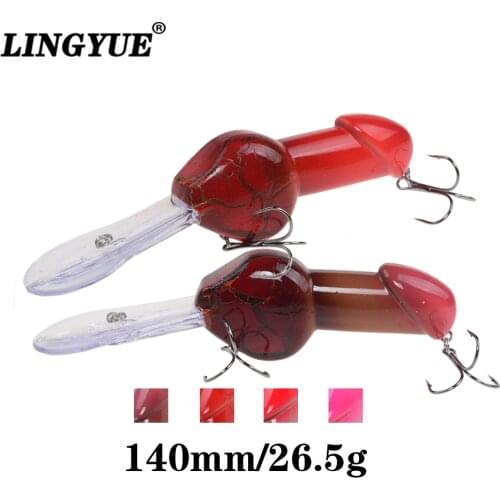 LINGYUE 140mm 26.6g Valentines gift Big Deep Diving Dick Rattle Minnow Crankbait Fishing Lure Hard Artificial Bait