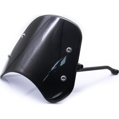 Motorcycle Front Windshield Windscreen With Brackets ABS black For Benelli Leoncino 500