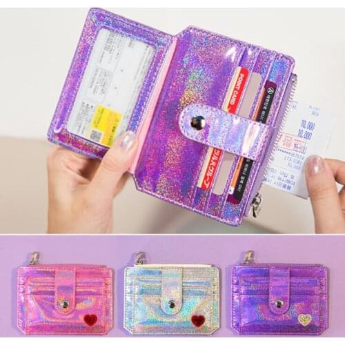 1PC Kawaii Pretty PU Business Card Holder Bag For Girls License Bag ID Credit Bank Case Cover Men Women Card Wallet Stationery