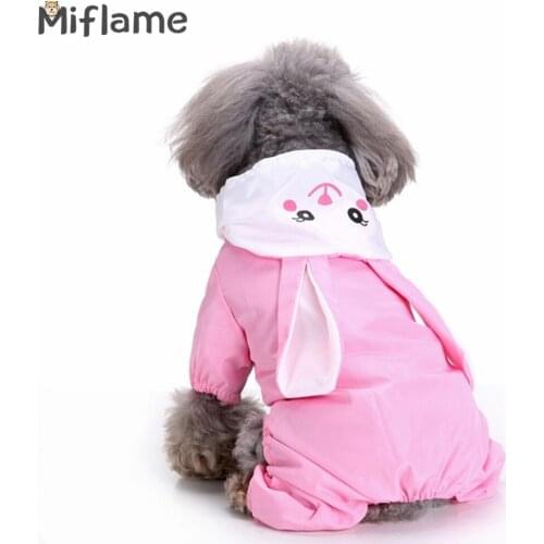 Miflame Fashion Dog Raincoat Cartoon Dog Clothes For Pet Rain Coat Cute Small Dog Costume Pomeranian Schnauzer Raincoat Pet Coat