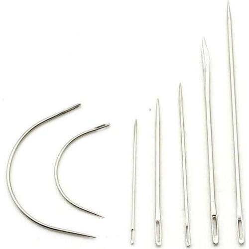 7pcs Upholstery Carpet Leather Canvas Repair Curved DIY Leather Hand Sewing Stainless Steel Pin Stitch Needles Kit Canvas Sewing