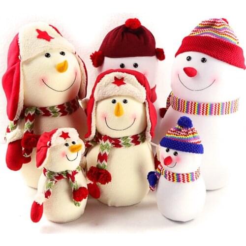 Christmas Plush Toy Set Children Cartoon Snowman Doll Family Decoration Adult Holiday Gift Decoration Scene Layout Plush Toys