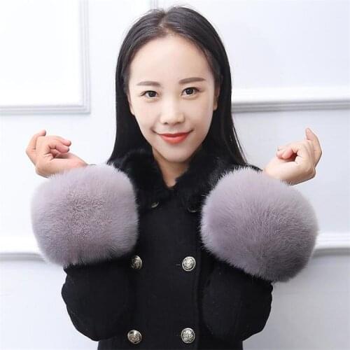 Warm Sleeves Fur Fur Sleeves Gloves Windproof Cuffs Handguards Simulation Lazy Rabbit Fur Fox Fur Wristbands Hand Loops