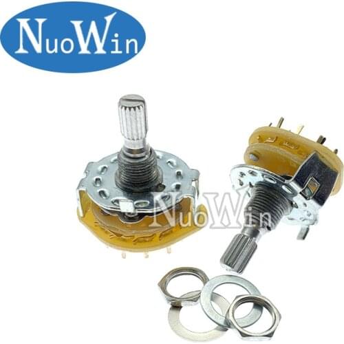 1pc RS25 Band switch 1P11T 2P4T 2P5T 2P6T 3P3T 3P4T 4P3T Rotary Switch Selector Band Knurl Shaft Panel Mount