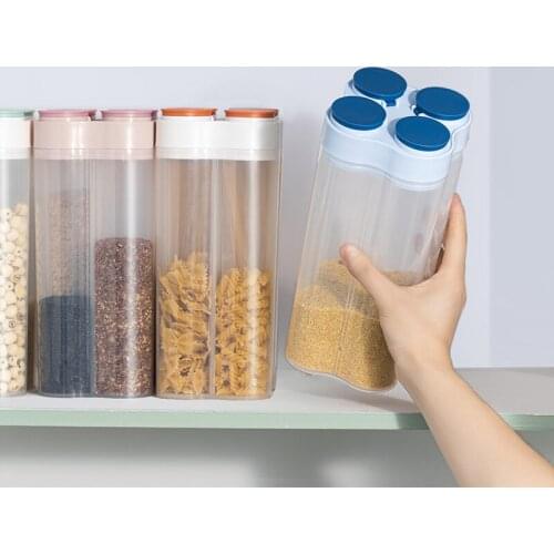 Miscellaneous Grain Storage Bottle With Cover Kitchen Accessories Household Noodle Sealed Jar With Grid Desiccant Organizer