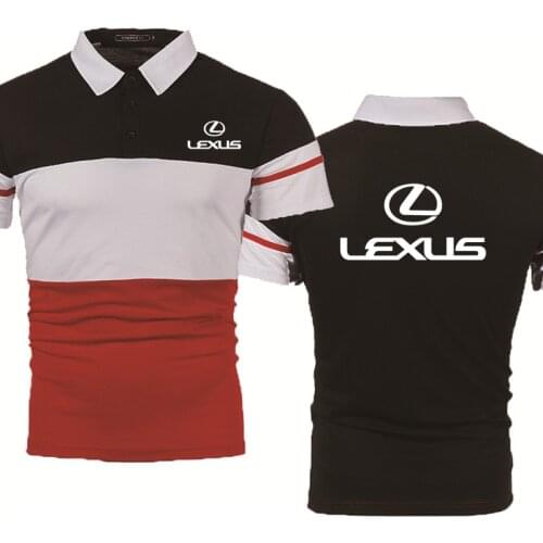 Summer Mens POLO shirt Lexus Car Logo Casual Trend Cotton Short Sleeve Splicing High quality Mens Short Sleeve