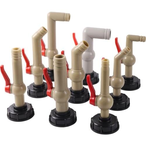 Water Tank Replacement Adapter Garden Irrigation Joint S60x6 Thread 1/2" 3/4" 1" Thread Ball Valve Hose Switch IBC Tank Fitting