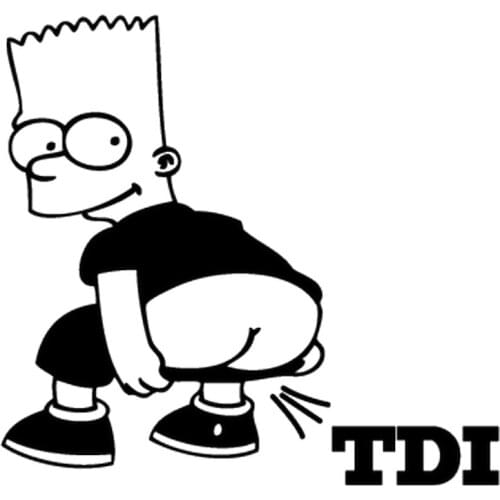 Small Town BART HUMOR BAD STICKER ON TDI Funny Stickers Car Accessories For BMW E46 E60 Peugeot 206
