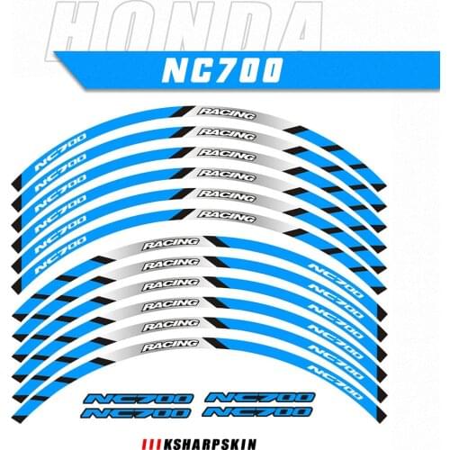 12 Strips Motorcycle Reflective decals Wheels Moto Rim Stickers decoration Styling protection rim sticker For HONDA NC700 nc700