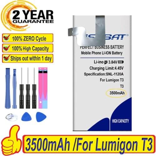 Top Brand 100% New 3500mAh Battery for Lumigon t3 Batteries + free tools