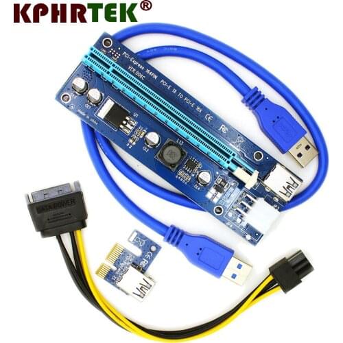 USB 3.0 PCI-E VER006C Express 1x To 16x Extender Riser Card Adapter Power Cable