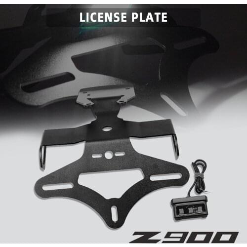 Motorcycle Fender Eliminator Registration Plate Bracket License Holder Plate LED Lights accessories For Kawasaki Z900 2017 2018
