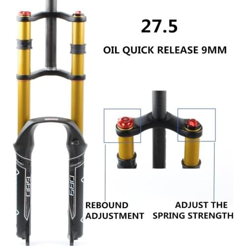 HIMALO Bicycle Fork 26/27.5/29er MTB Suspension Air Fork Magnesium Alloy Double Shoulder Air Oil Lock Straight Downhill Fork