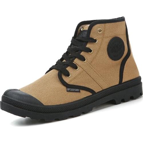 High Quality Winter Mens Martin Boots Breathable British Wind Male Canvas Boots Lace Up Round Toe Mens Ankle Boots