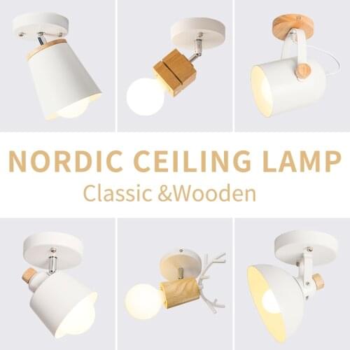 GAZVADEN LED Ceiling Light Iron Wood Nordic Modern Lamp for Living Room Bedroom Decoration Fixture Corridor Kitchen