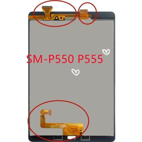 New 9.7'' for Samsung Galaxy Tab A 9.7 SM-P550 SM-P555 P550 P555 LCD Display Touch Screen Digitizer Assembly+Frame