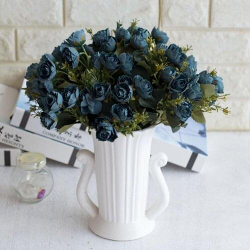 1 Bouquet Artificial Flower Eco-friendly Anti-fade Plastic Simulation Rose Flower Decor for Wedding Home Wedding Decoration