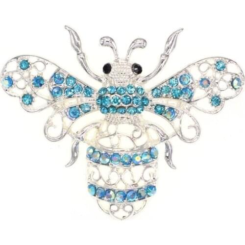 100pcs/lot / 2016 Bumble Bee shaped Crystal Alloy Brooch Pins Fashion Women Jewelry