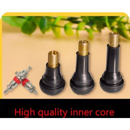 100Pcs TR414/413/412 Snap In Tire Valve Stems Short Black Rubber With Dust Cap 964B