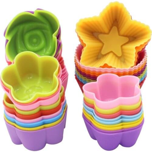 12pcs/Lot Food Grade Silicone Mini Cupcake Liners Cake Tools Silicone Cake Mold Cupcake Muffin Cups