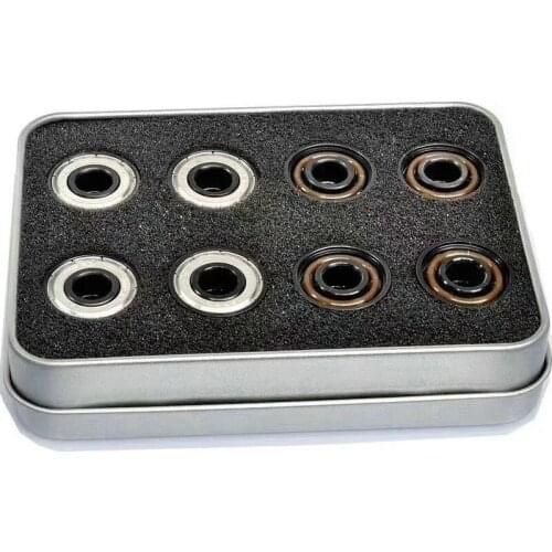 16pcs Black Ceramic 7 Beads BSB Wheel Sliding Ceramic Bearing Pulley Bearings White Ceramic Bearings Skateboard Longboard