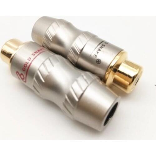20Pcs/lot SNAKE RCA welding RCA Male Copper Gold Plated Audio socket Adapter Plug Converter Connectors for HIFI Audio