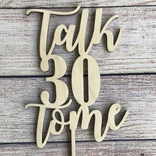 20pcs Talk 30 to Me Cake Topper wood 0th Birthday Cake Topper