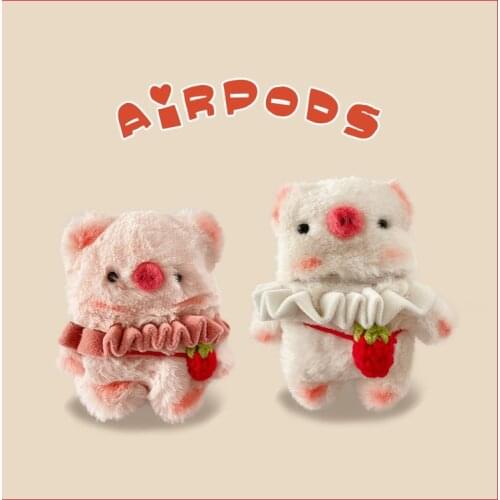 Cute Pig Earphone Case for Apple Airpods 2 1 Protective Cover Plush Handmade Knitted Wool Case for AirPods Pro cover charging