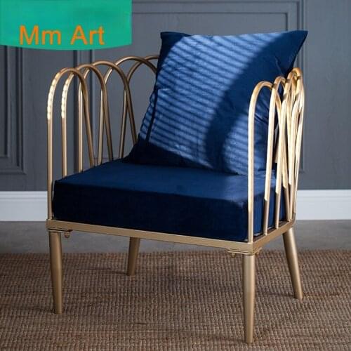 Nordic Iron Art Sofa Combination Internet Celebrity Ins Single Light Luxury And Simplicity Modern Creative Couch