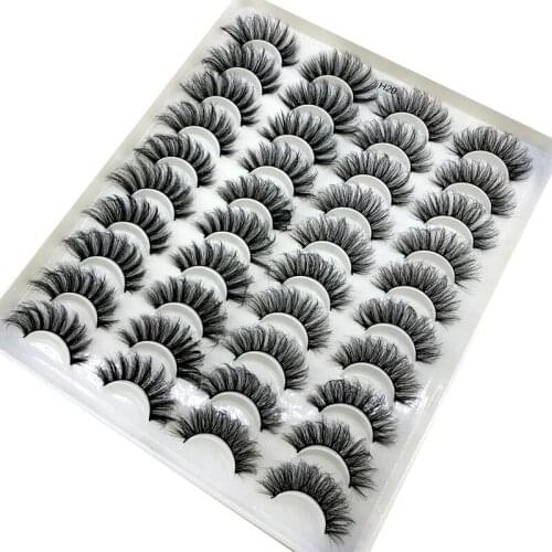 HBZGTLAD 20 Pairs 3D Soft Mink False Eyelashes Handmade Wispy Fluffy Long Lashes Natural Eye Extension Makeup Kit Cilios