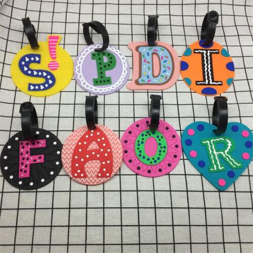 Creative Letter Travel Accessories Luggage Tag Cartoon Silica Gel Suitcase ID Address Baggage Boarding Tags Portable Label