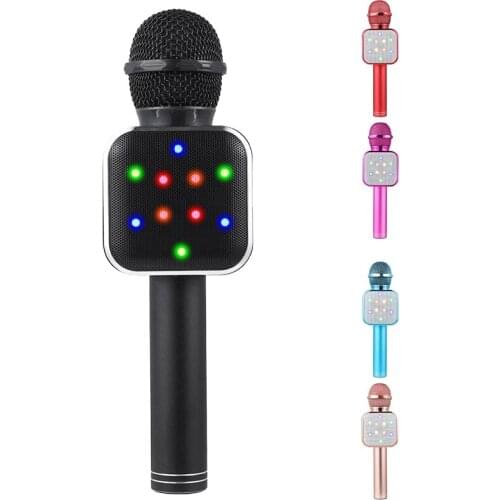 Top Deals Wireless Bluetooth Handheld Microphone Speaker Led Microphones for Online Teacher Kids Children
