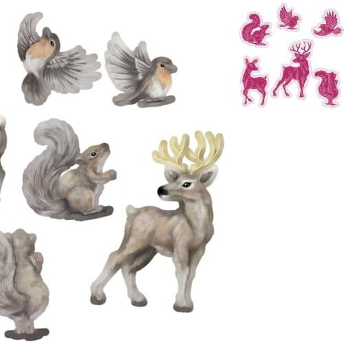 Woodland Animals Metal Cutting Dies Scrapbook Diary Decoration Stencil Embossing Template DIY Greeting Card Handmad 2021 New