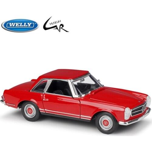 WELLY 1:24 Model Car Simulation Alloy Metal Toy Car Childrens Toy Gift Collection Model Toy Gifts Mercedes Benz 1963 230SL
